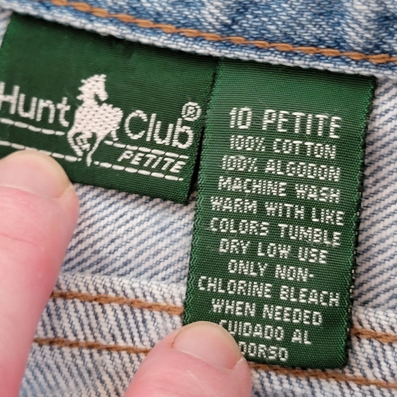 HUNT CLUB ♡ Vintage Hi-Rise Wide Leg Factory Faded Denim Blue Jeans 10P - Picture 8 of 16